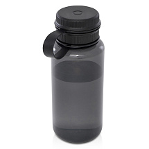 Спортивная бутылка Ryder из переработанного ПЭТ-пластика объемом 900 мл с многофункциональной крышкой, сертифицированная RCS - сплошной черный