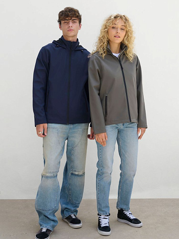 Куртка софтшелл с капюшоном женская Race Women, темно-серая - рис 8.