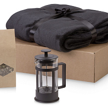 Подарочный набор Tea time с пледом, черный