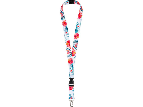 Ланъярд 2 см под сублимацию с карабином, межуровневым замком и замком обрыва, серебристый - рис 3.