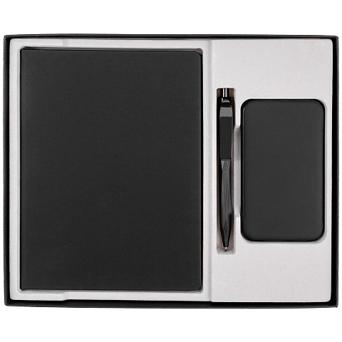 Коробка Overlap под ежедневник, аккумулятор и ручку, черная - рис 4.