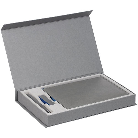 Коробка Horizon Magnet под ежедневник, флешку и ручку, серая - рис 3.