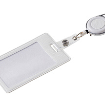 Бейдж с рулеткой-карабин Favor, белый