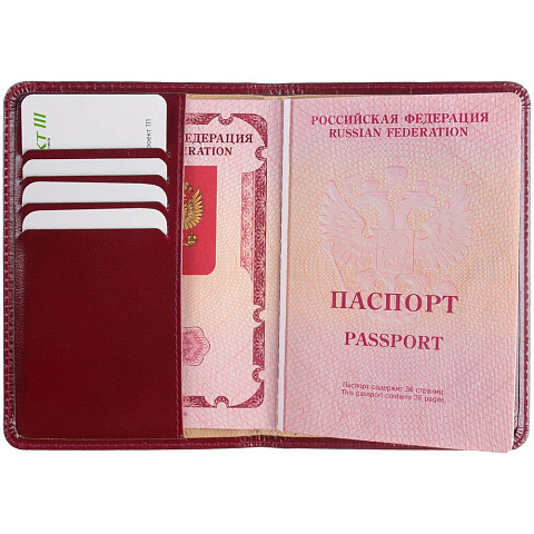 Обложка для паспорта Signature, бордовая - рис 8.