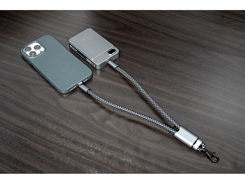 Ремешок-держатель для телефона с зарядным кабелем USB-C - USB-C Lany Wristband Charge Eco, серый - рис 17.