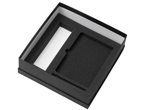 Подарочный набор с блокнотом С3, металлической ручкой и термосом, черный - рис 4.