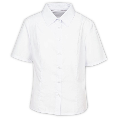 Рубашка женская с коротким рукавом Collar, белая - рис 3.