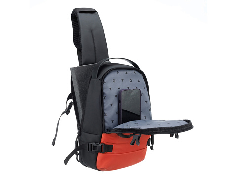 Рюкзак на одно плечо TORBER Xtreme, оранжевый/чёрный, 20 х 8 х 31 см, 5л - рис 5.