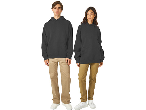 Толстовка с капюшоном оверсайз Berlin унисекс, темно-серый - рис 6.