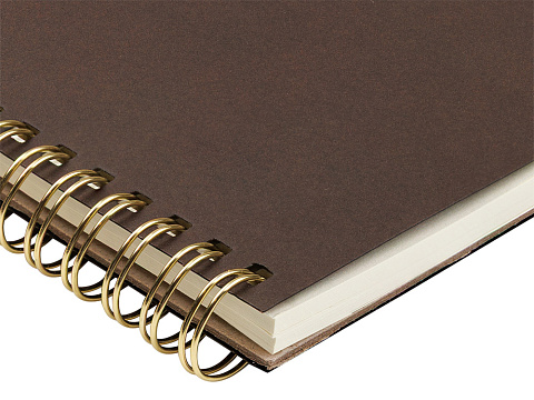 Бизнес тетрадь на гребне А5 Pragmatic, 60 листов в клетку, темно-коричневый - рис 3.