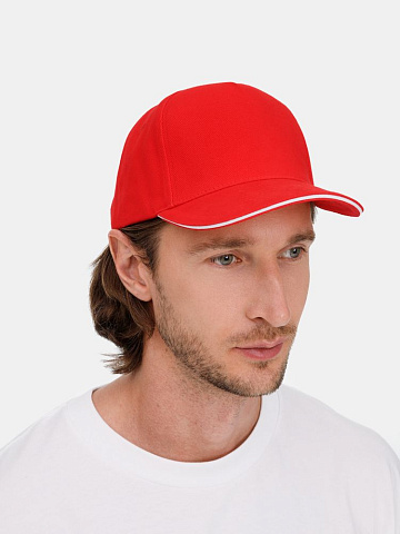 Бейсболка Classic 2.0, красная с белым кантом - рис 11.