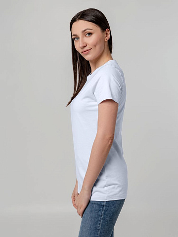 Футболка женская T-bolka Stretch Lady, белая (холодный оттенок) - рис 7.