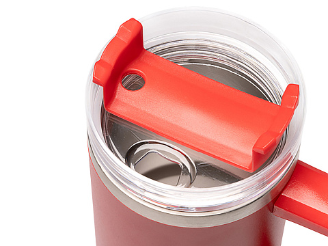 Термокружка Крэнстон с двойными стенками из переработанной нержавеющей стали, красный - рис 4.