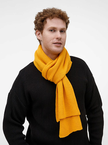 Шарф Nobilis Mono, желтый (медовый) - рис 7.