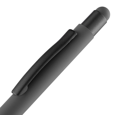 Ручка шариковая со стилусом Digit Soft Touch, серая - рис 6.