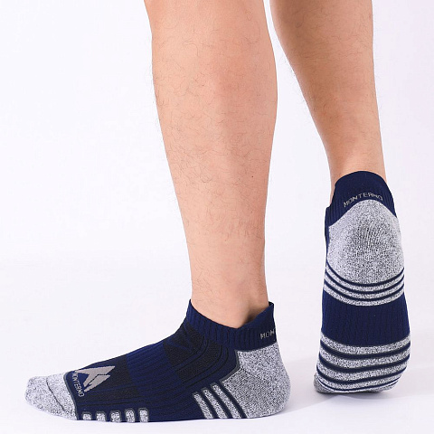 Набор из 3 пар спортивных мужских носков Monterno Sport, белый, черные и синий - рис 12.