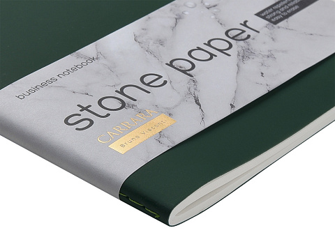 Тетрадь с каменной бумагой А5 Carrara 40 л., линейка, зеленый - рис 5.