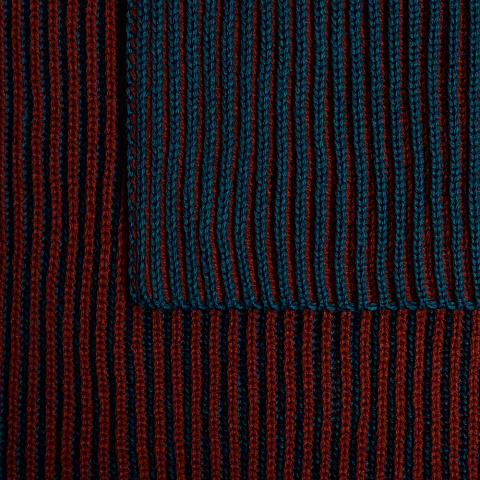 Шарф Nobilis, бирюзовый с терракотовым - рис 5.