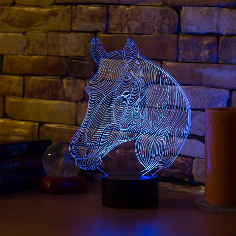 3D светильник Лошадь - рис 2.