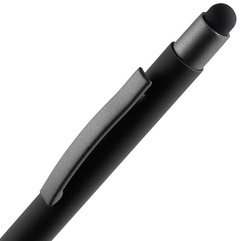 Ручка шариковая Atento Soft Touch Stylus со стилусом, черная - рис 5.