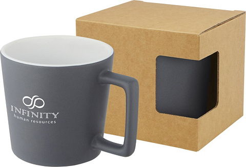 Cali Керамическая кружка объемом 370 мл с матовой отделкой - Белый / Matted Grey - рис 6.