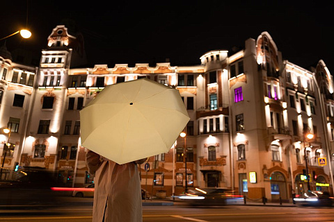 Зонт складной Manifest Color со светоотражающим куполом, желтый - рис 7.
