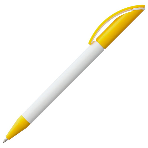 Ручка шариковая Prodir DS3 TPP Special, белая с желтым - рис 3.