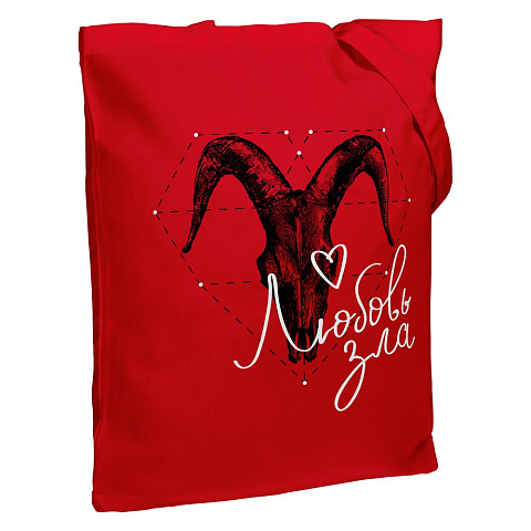 Холщовая сумка «Любовь зла», красная - рис 2.