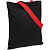 Холщовая сумка BrighTone, черная с красными ручками - миниатюра
