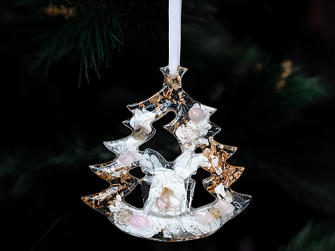 Елочные игрушки (Ель) Розовый кварц - рис 5.