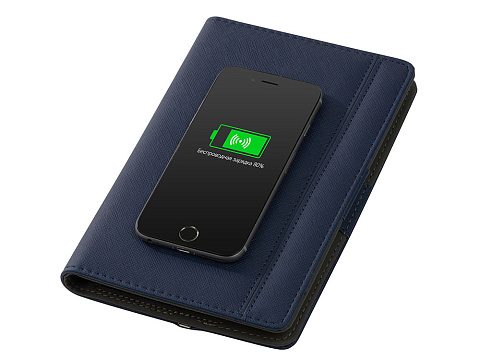 Органайзер с функцией беспроводной зарядки Manner, 5000 mah, темно-синий (Р) - рис 4.