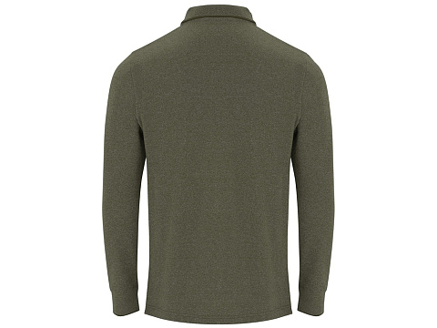Рубашка поло Dylan мужская с длинным рукавом, меланжевый армейский зеленый - рис 2.