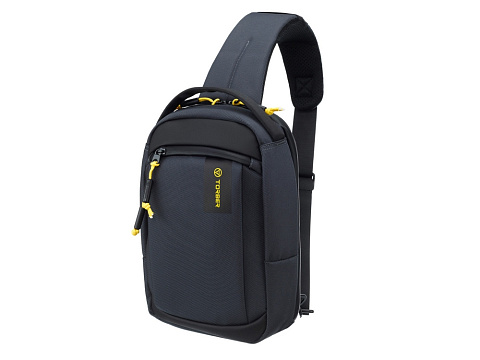 Рюкзак TORBER VOYAGE на одно плечо, серый, полиэстер 900D, 20х10х30 см, 5 л - рис 2.