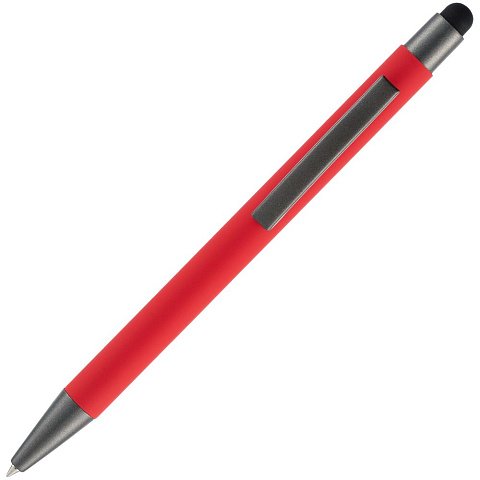 Ручка шариковая Atento Soft Touch со стилусом, красная - рис 4.