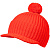 Вязаная шапка с козырьком Peaky, красная (кармин) - миниатюра - рис 2.