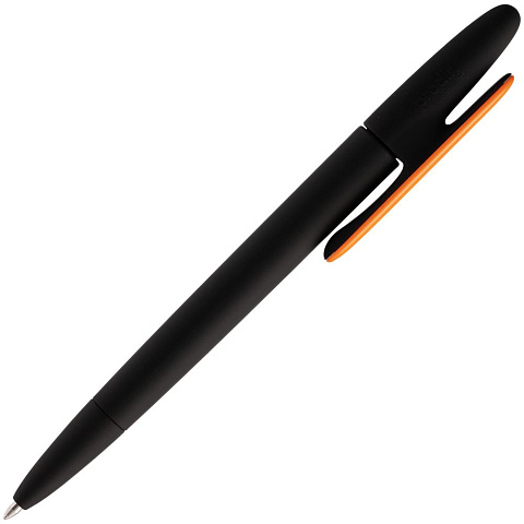 Ручка шариковая Prodir DS5 TRR-P Soft Touch, черная с оранжевым - рис 4.