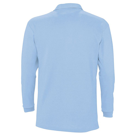 Рубашка поло мужская с длинным рукавом Winter II 210 голубая - рис 3.