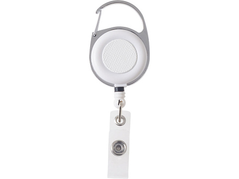 Бейдж с рулеткой-карабин Favor, белый - рис 4.