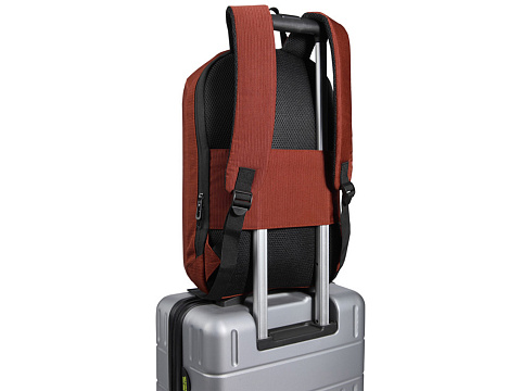 Рюкзак Luma для ноутбука с диагональю экрана 15 дюймов с защитой от кражи объемом 10 л из материала, переработанного по стандарту GRS - Brick - рис 4.