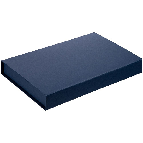 Коробка Silk с ложементом под ежедневник 13x21 см и ручку, синяя - рис 2.