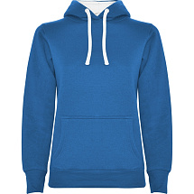 Толстовка с капюшоном Urban женская, королевский синий/белый