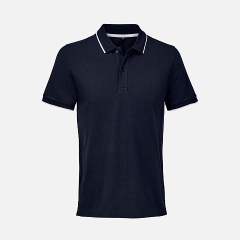 Рубашка поло унисекс Palermo, темно-синяя с белым - рис 2.