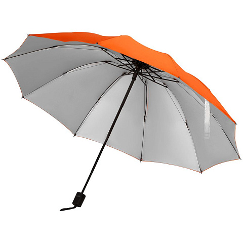 Зонт наоборот складной Stardome, оранжевый - рис 2.