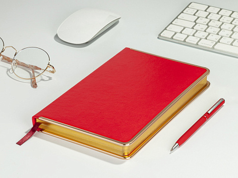 Ежедневник А5 недатированный Chelsea, красный (золотистый кант и срез) (Р) - рис 5.