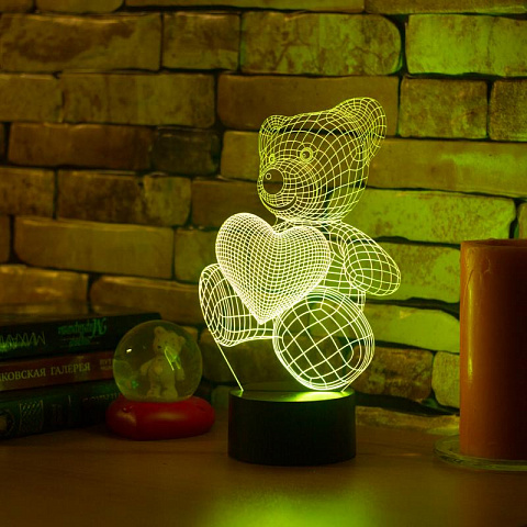 3D лампа Влюбленный медвежонок - рис 6.