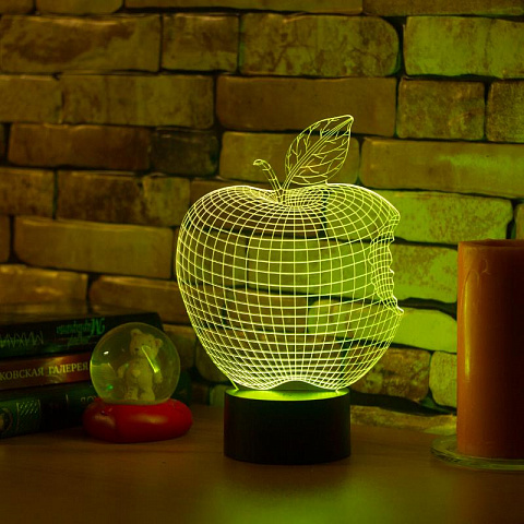 3D лампа Надкусанное яблоко - рис 4.
