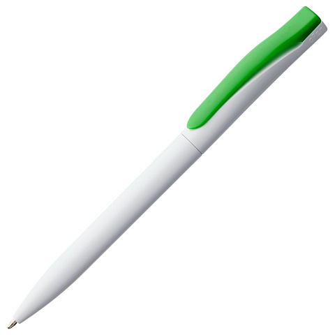 Ручка шариковая Pin, белая с зеленым - рис 2.