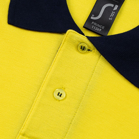 Рубашка поло Prince 190, желтая с темно-синим - рис 4.