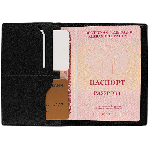 Обложка для паспорта Petrus, черная - рис 4.