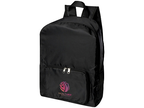 Складной рюкзак EcoFold объемом 15 л из переработанного ПЭТ-пластика - сплошной черный - рис 4.